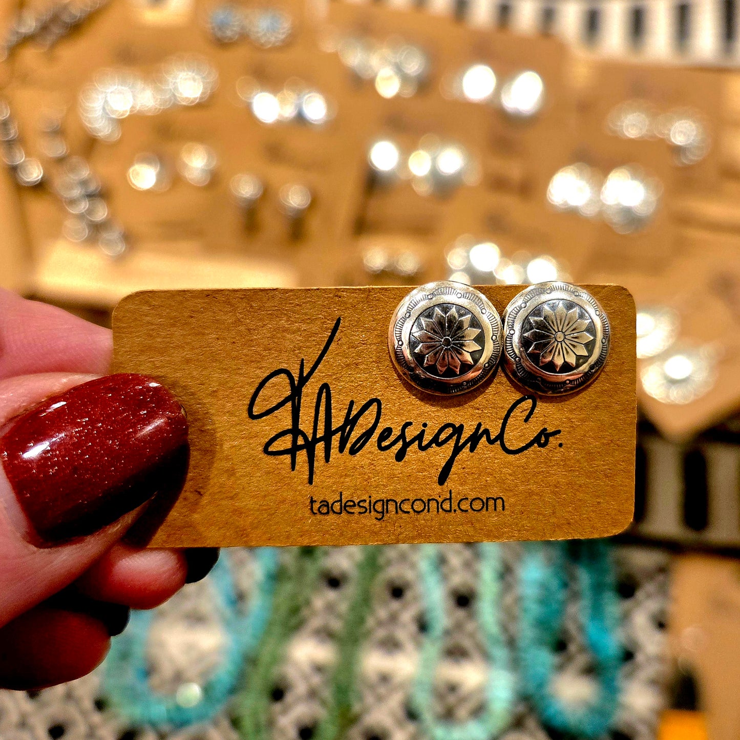 Poinsetta Concho Studs