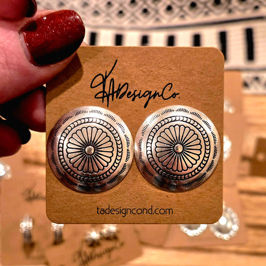 Flower Stamped Concho Studs