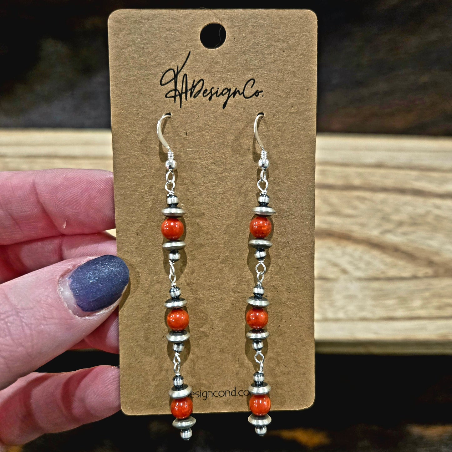 Desert Pearl and Coral Dangles