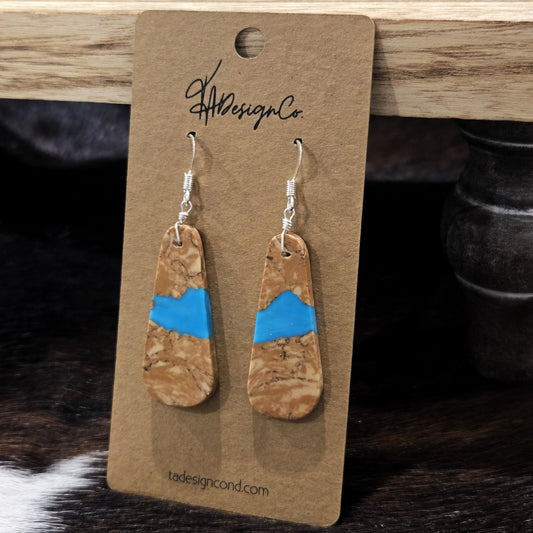 RIbbon Turquoise Slab Dangles