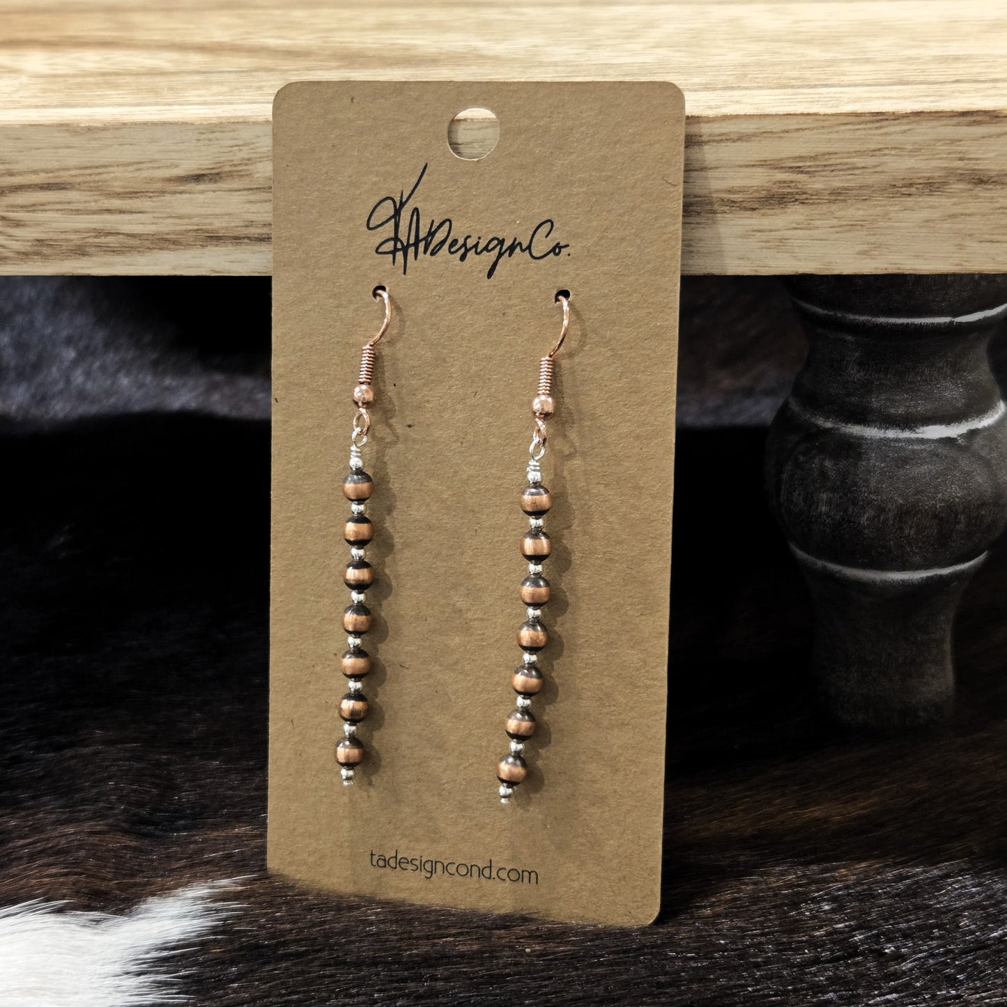 Copper & Sterling Silver Desert Pearl Dangles