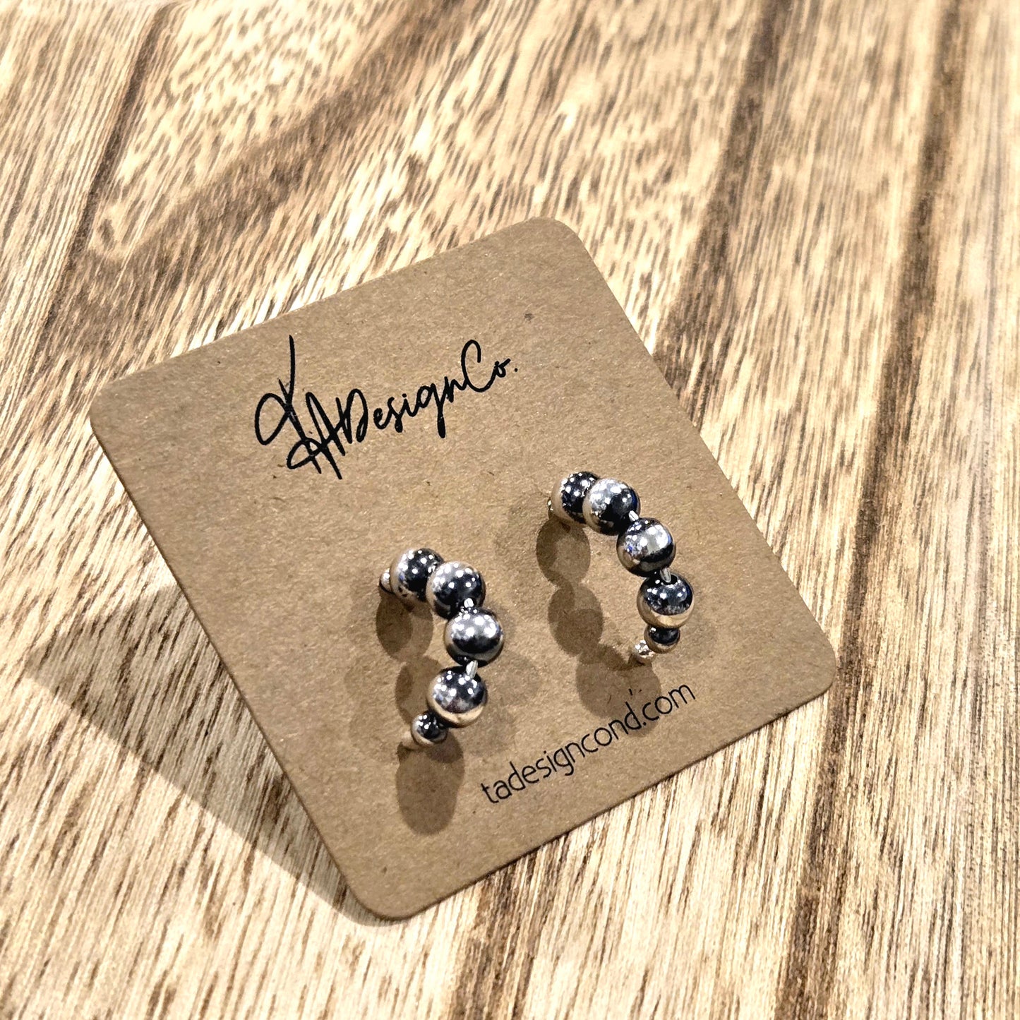 Desert Pearl Half Hoop Studs