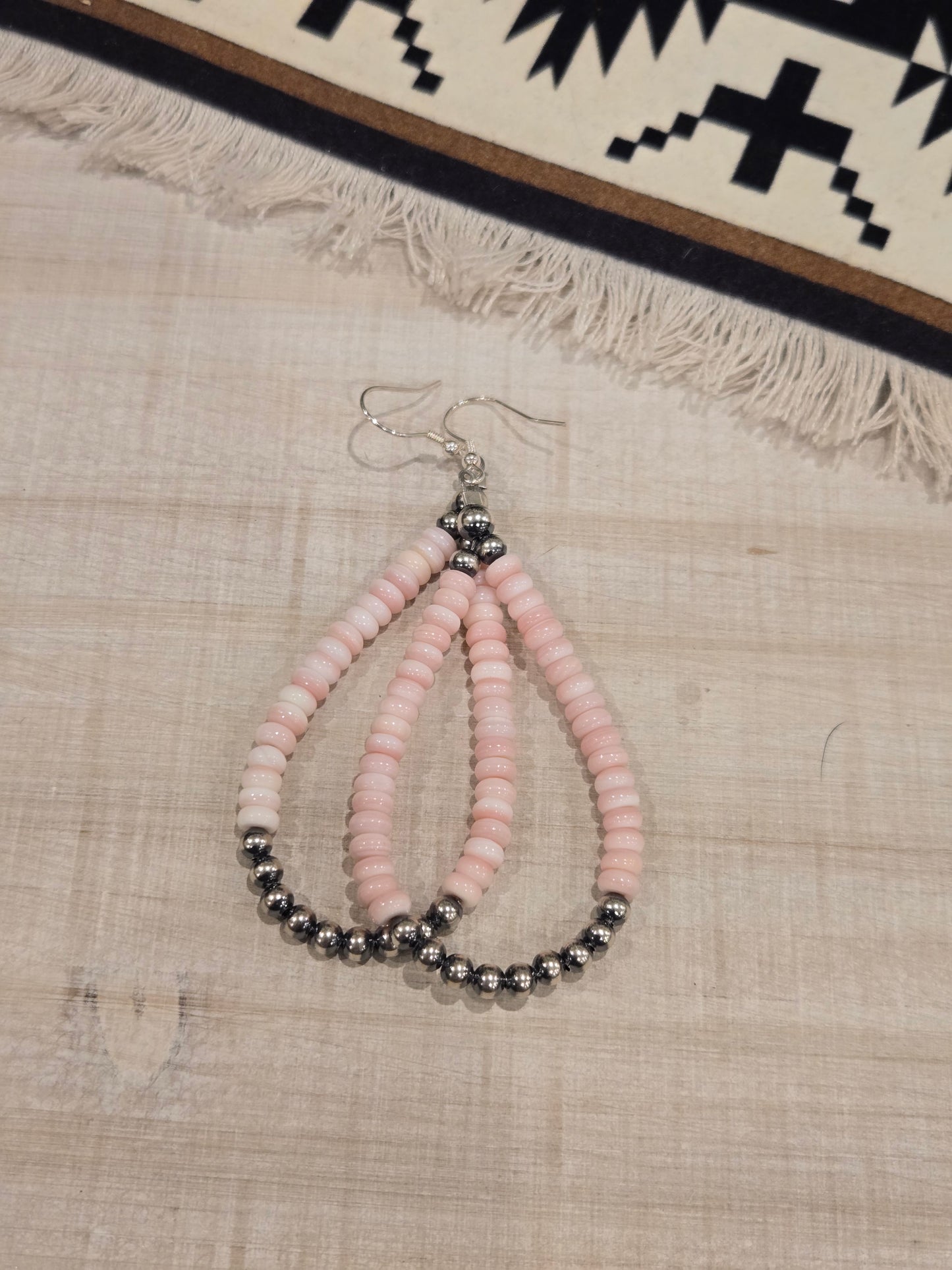 Desert Pearl & Pink Conch Hoops