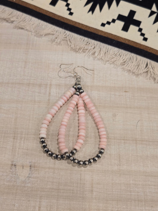 Desert Pearl & Pink Conch Hoops