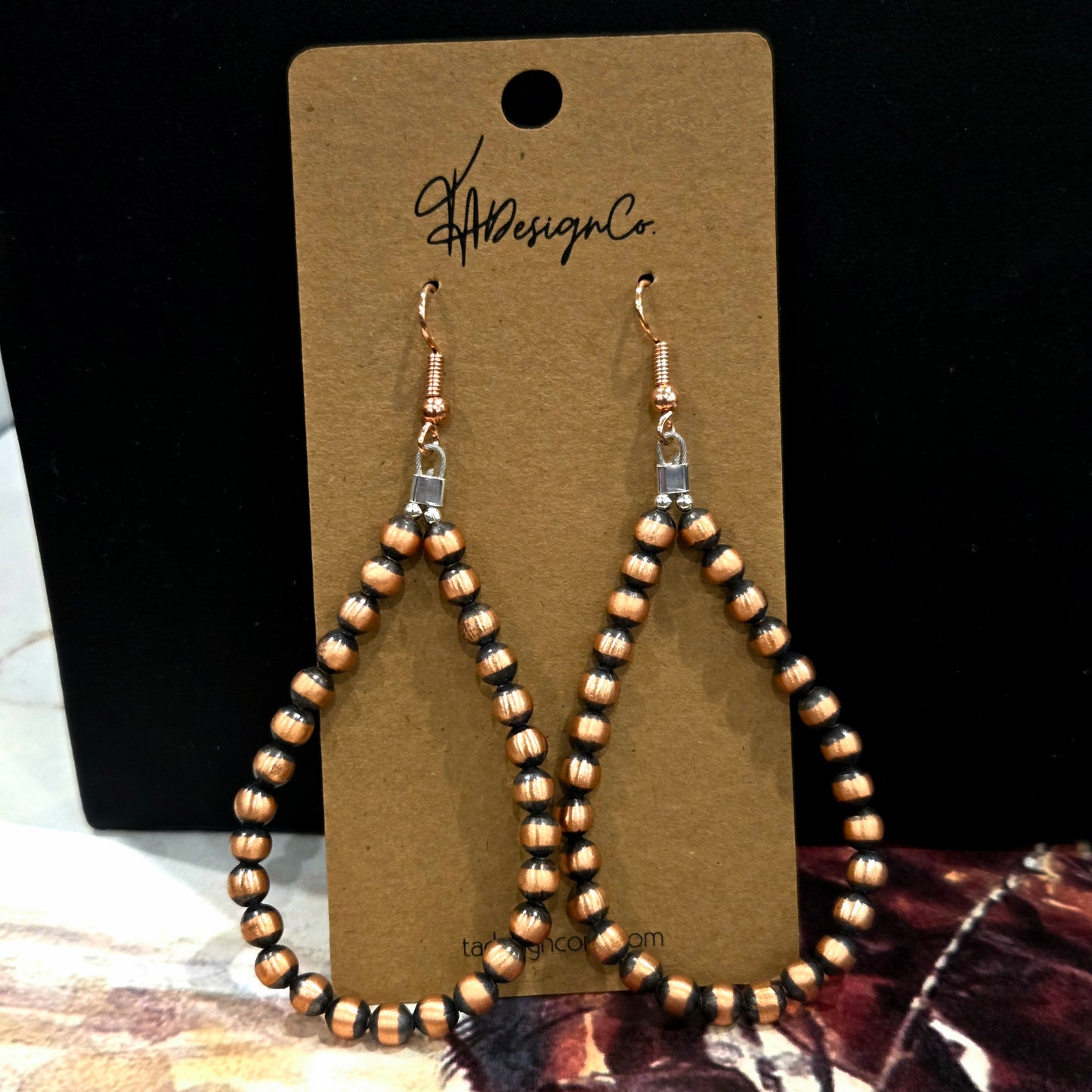 Copper Desert Pearl Hoops