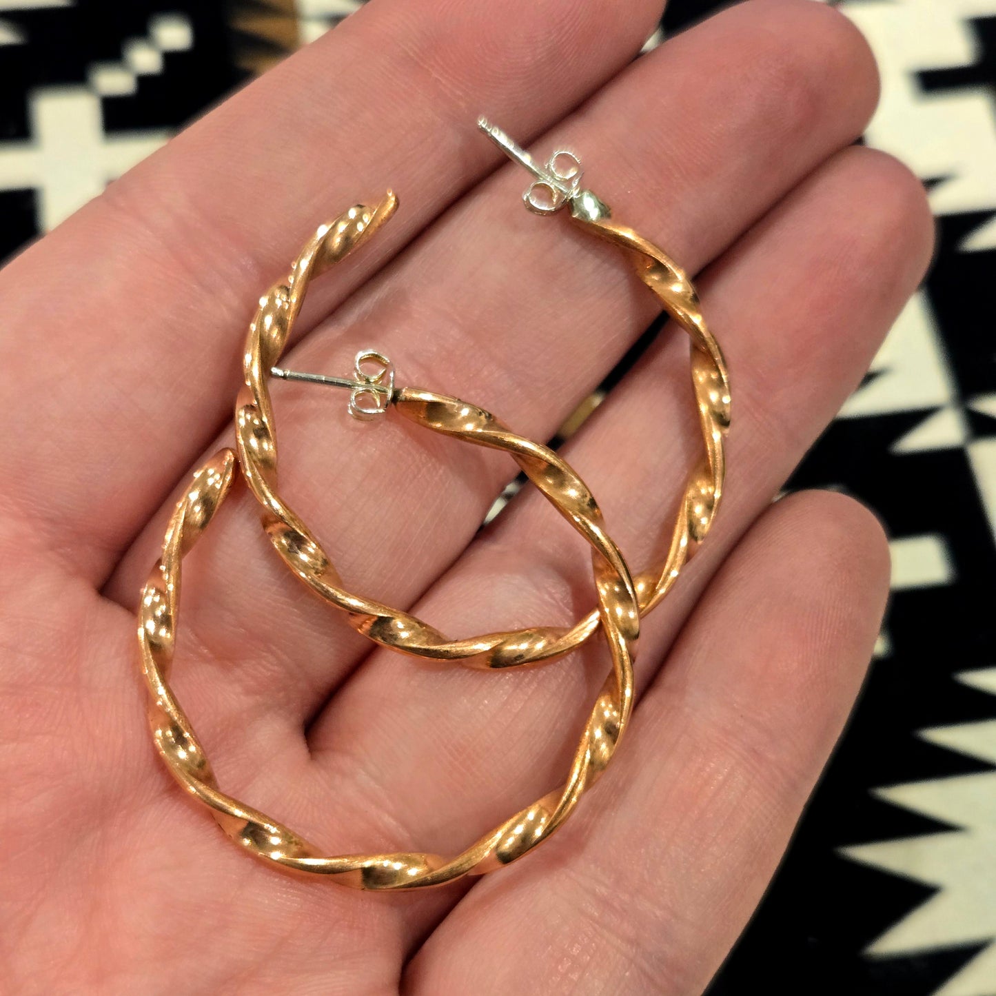 Copper Twist Hoops