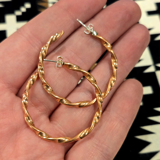 Copper Twist Hoops