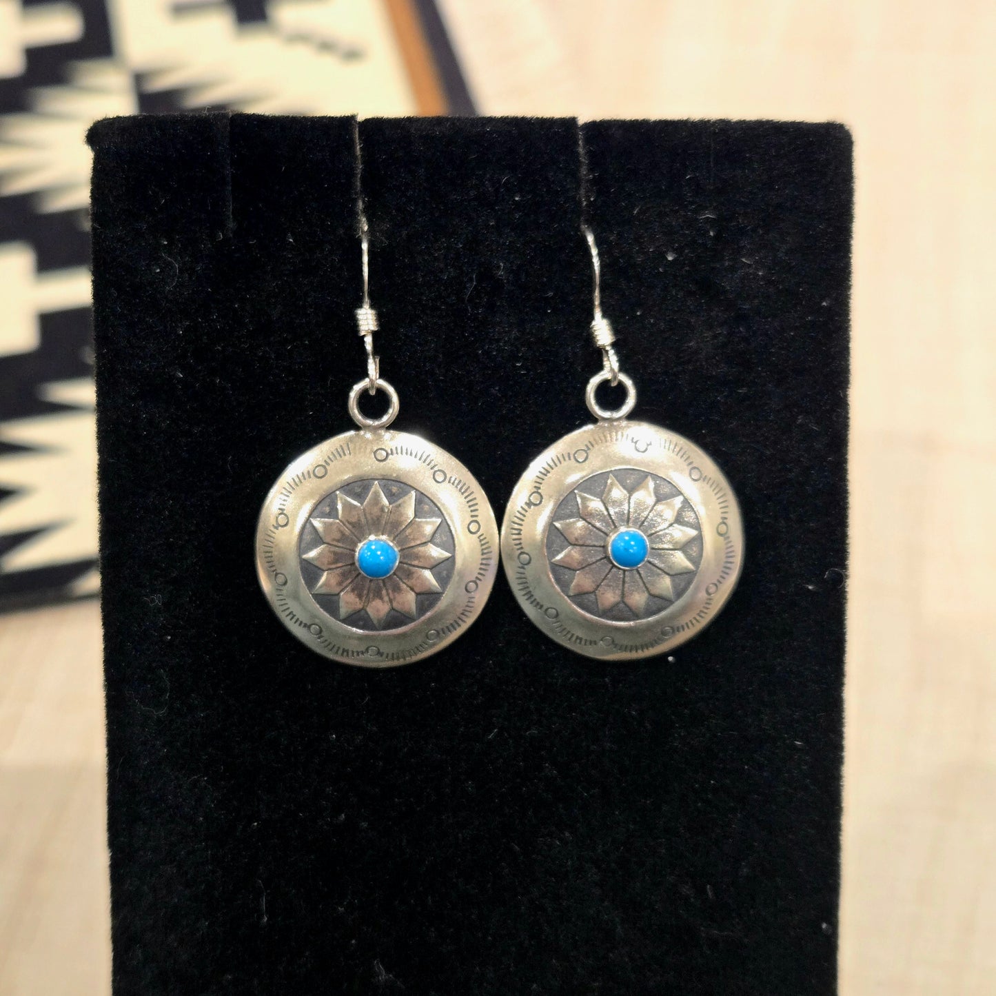 Poinsetta Concho Dangle Earrings