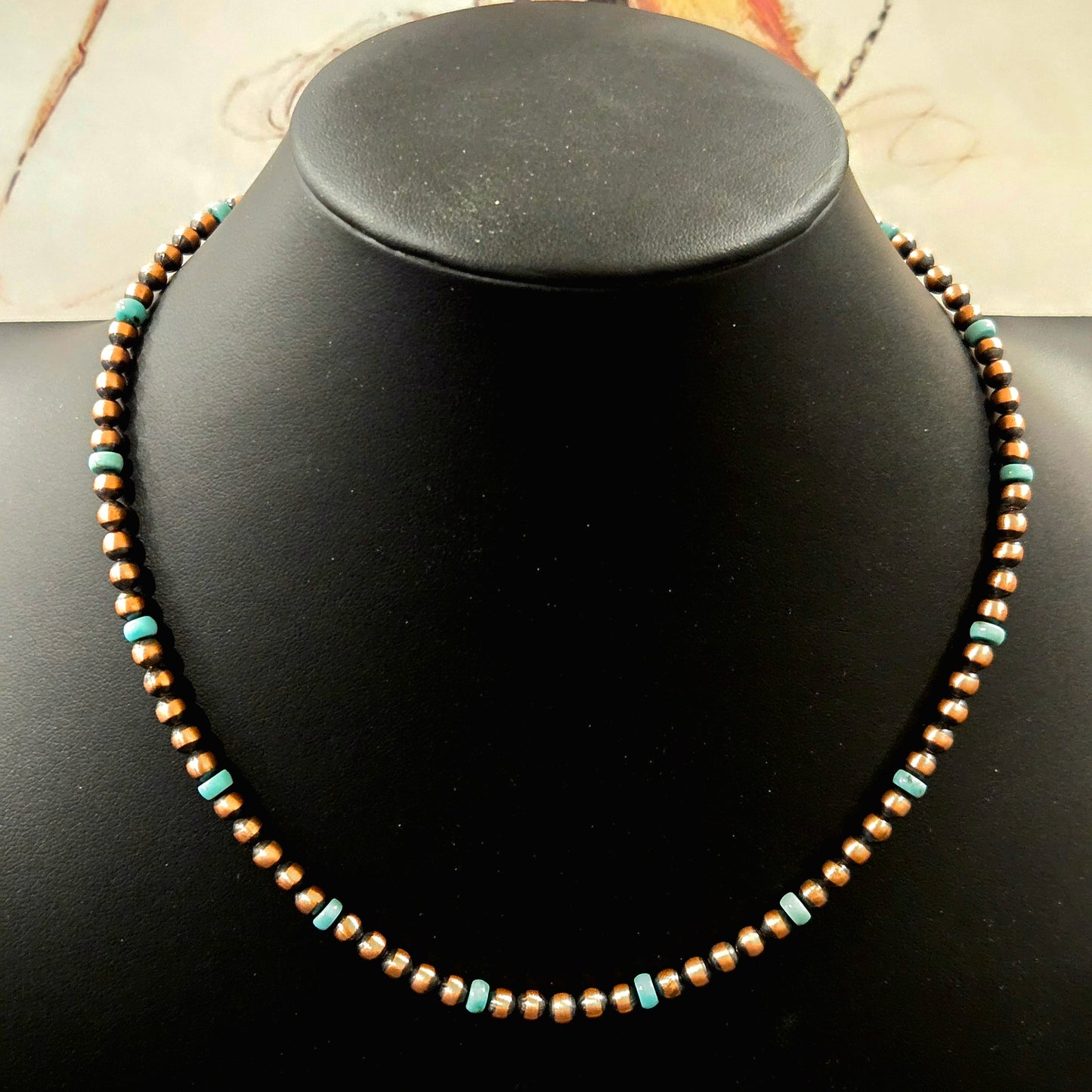 Copper Desert Pearl Necklace with Turquoise