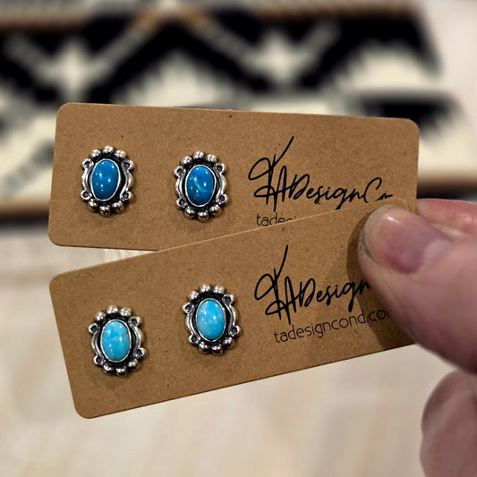 Turquoise Scroll Studs