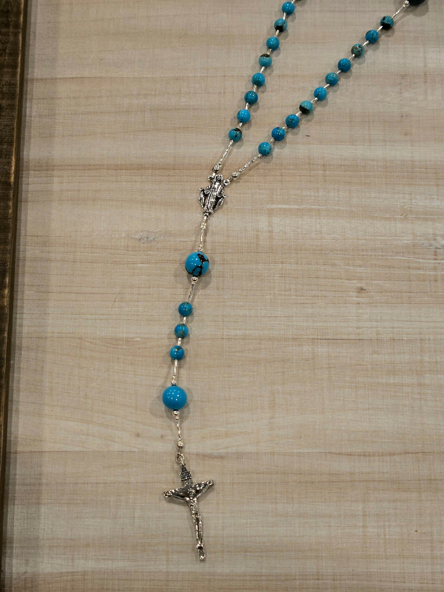 Prince Turquoise & Sterling Silver Beaded Rosary