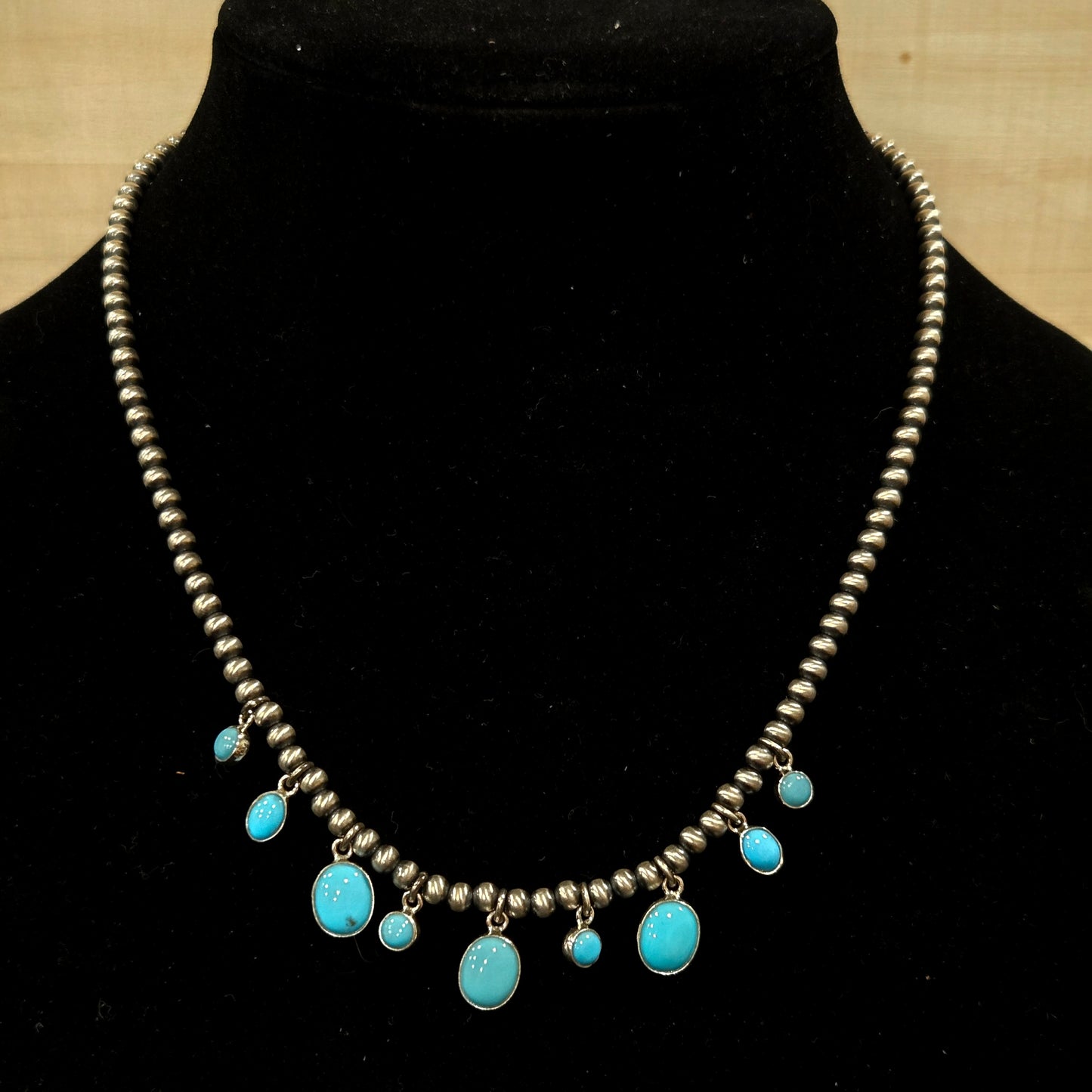 Desert Pearl & Turquoise Charm Necklace