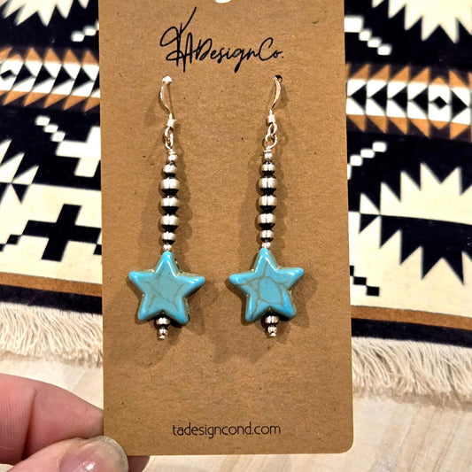 Desert Pearl Turquoise Star Dangle