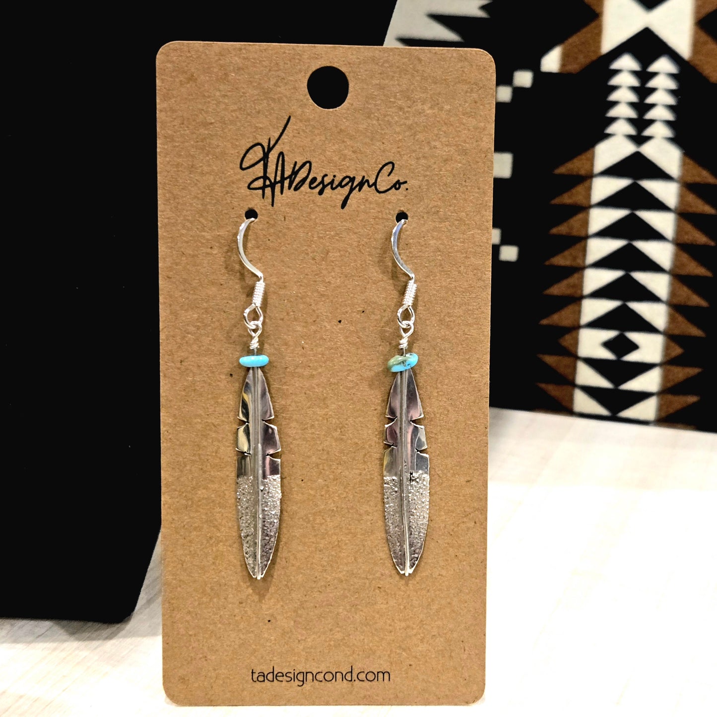Feather & Turquoise Dangle Earrings