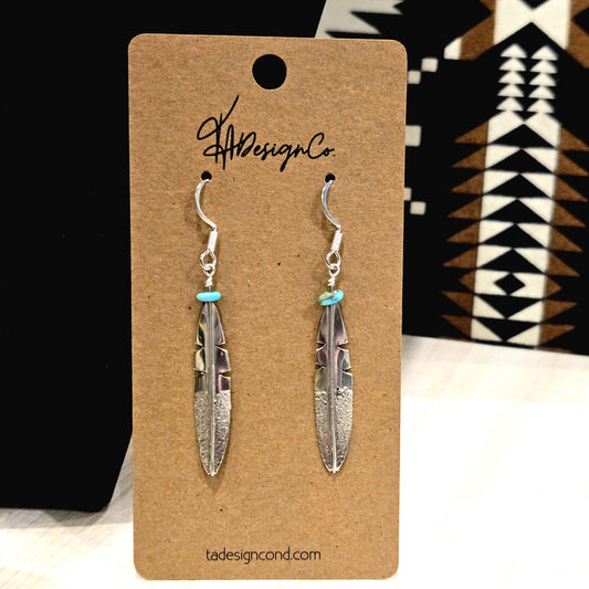 Feather & Turquoise Dangle Earrings