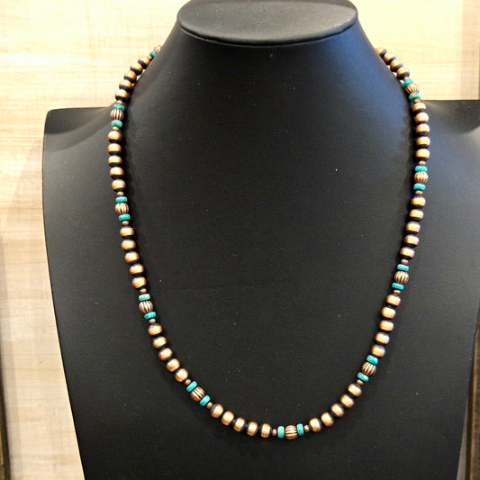 Copper Desert Pearl & Turquoise Necklace