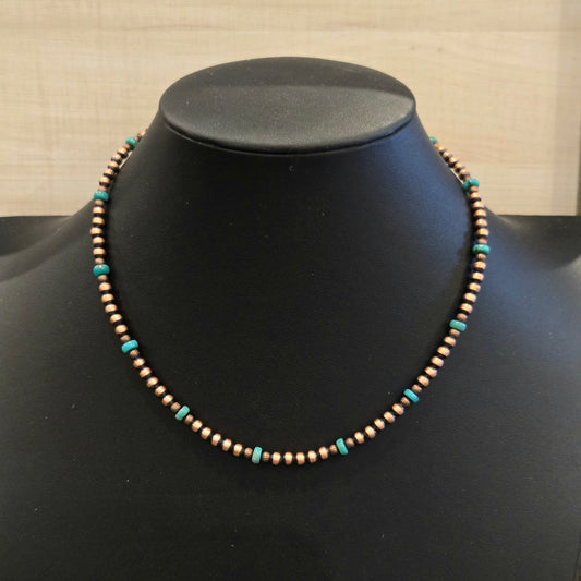 Copper Desert Pearl & Turquoise Necklace