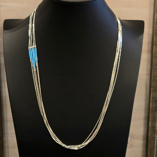 Liquid Silver & Turquoise Necklace