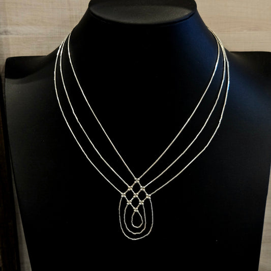 Liquid SIlver Lattice Necklace