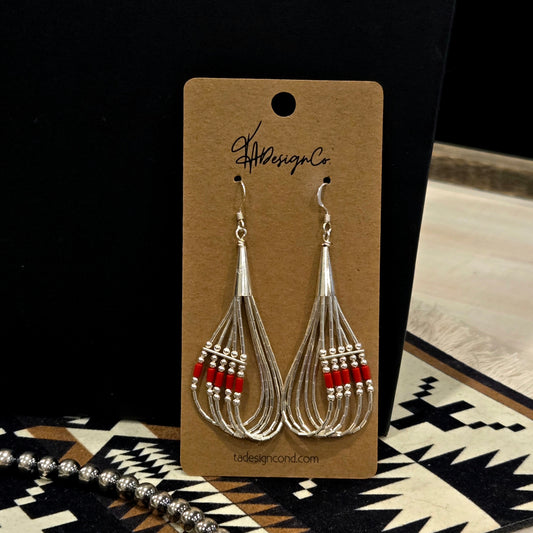 Liquid Silver Coral Earrings