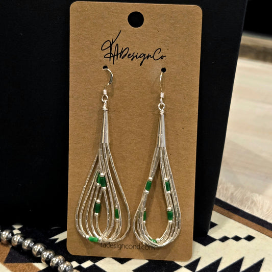 Liquid Silver Malachite Earrings