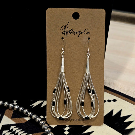 Liquid Silver Onyx Earrings