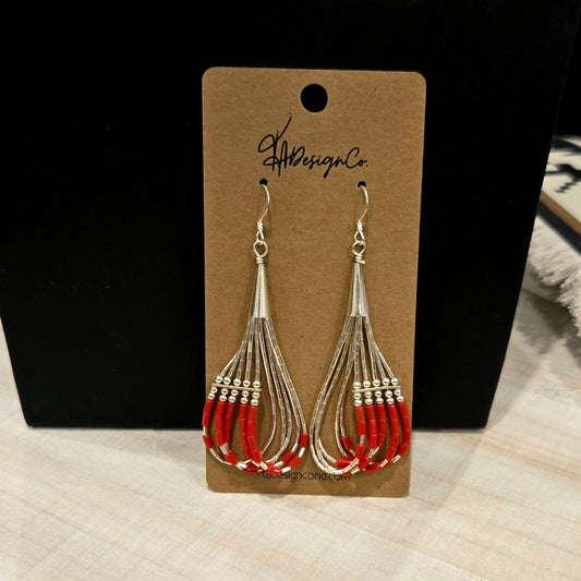 Liquid Silver Coral Earrings