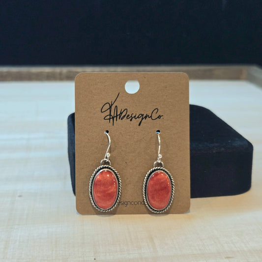 Red Spiny Dangle Earrings