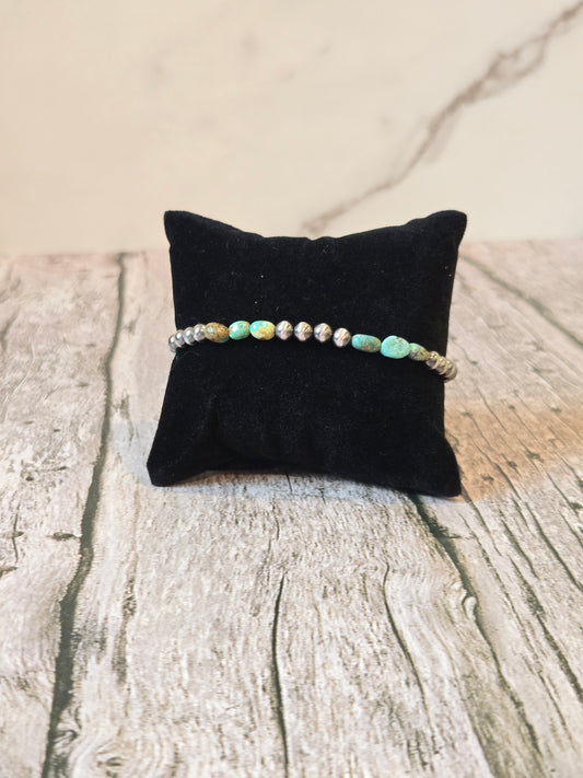 Red Skin & Desert Pearl Stretch Bracelet