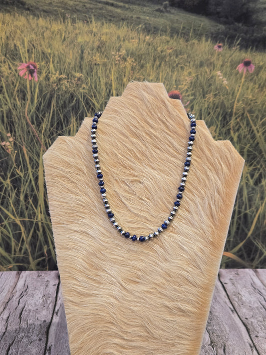 Desert Pearl & Lapis Necklace