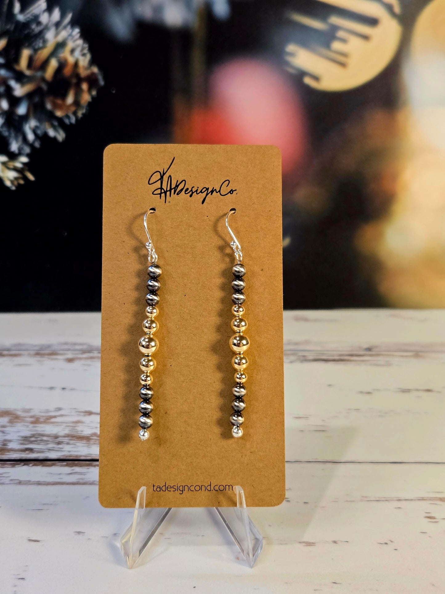 Desert Pearl & Gold Dangle Earrings