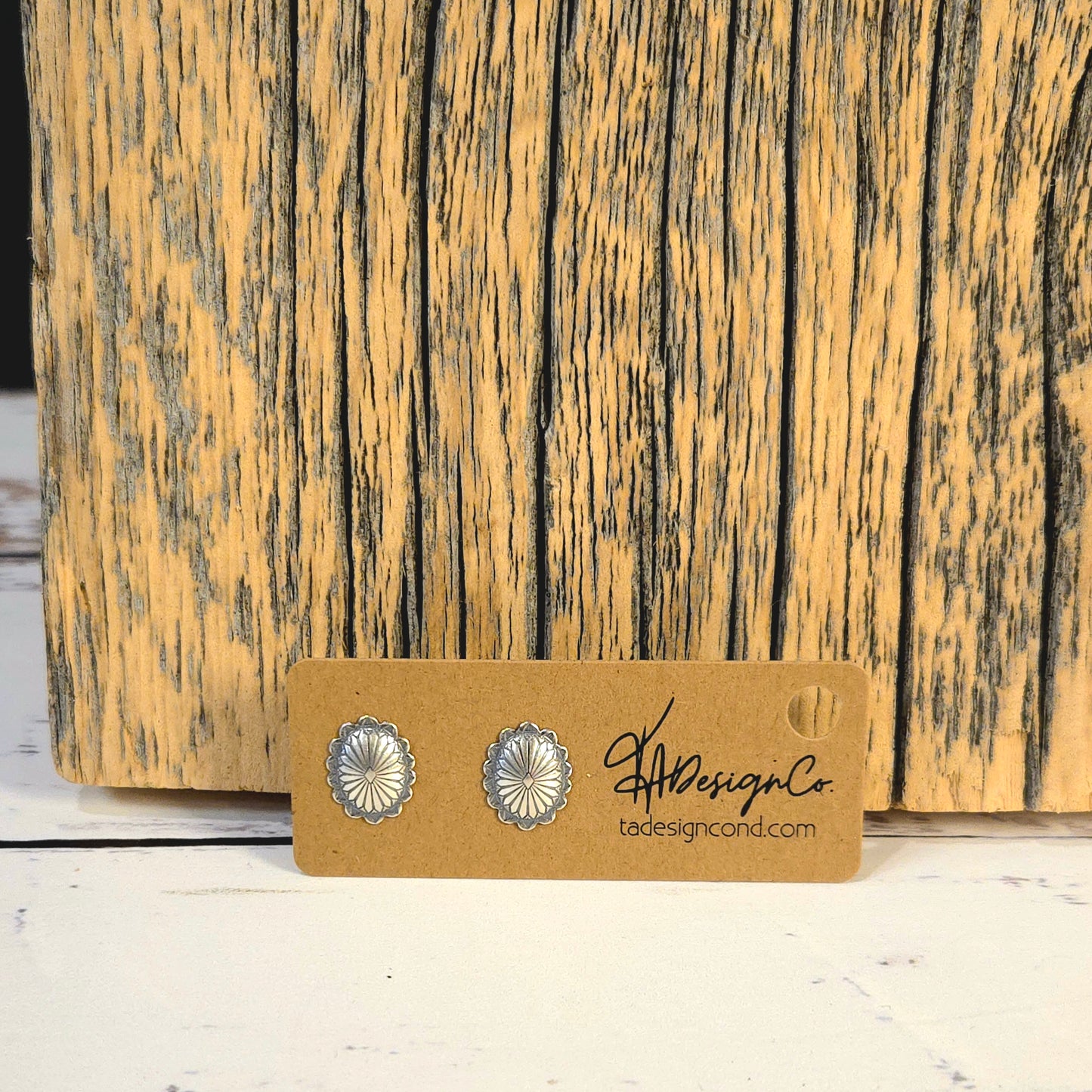 Mini Oval Stamped Concho Earrings