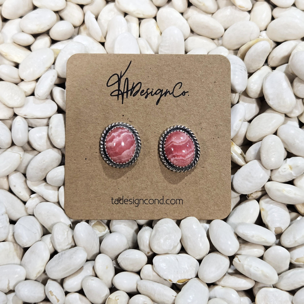 Rhodochrosite Studs