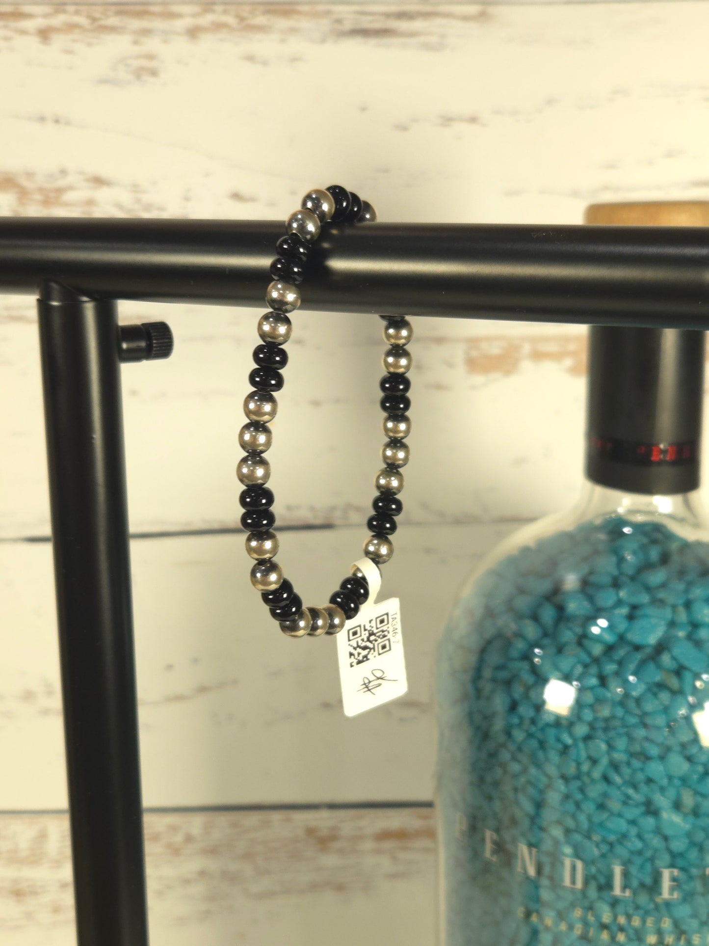 Black Onyx & Desert Pearl Stretch Bracelet