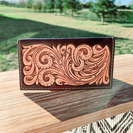 Tooled Checkbook Cover