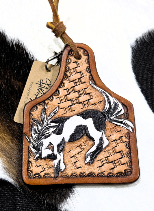 Bronc Tag Keychain Charm