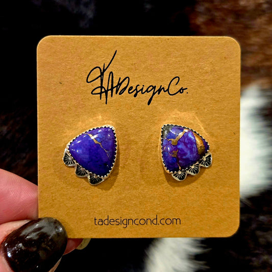 Purple Mohave Stamped Studs