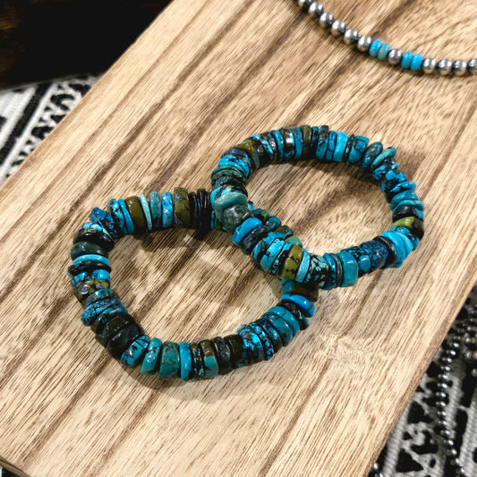 Turquoise Heishi Stretch Bracelet