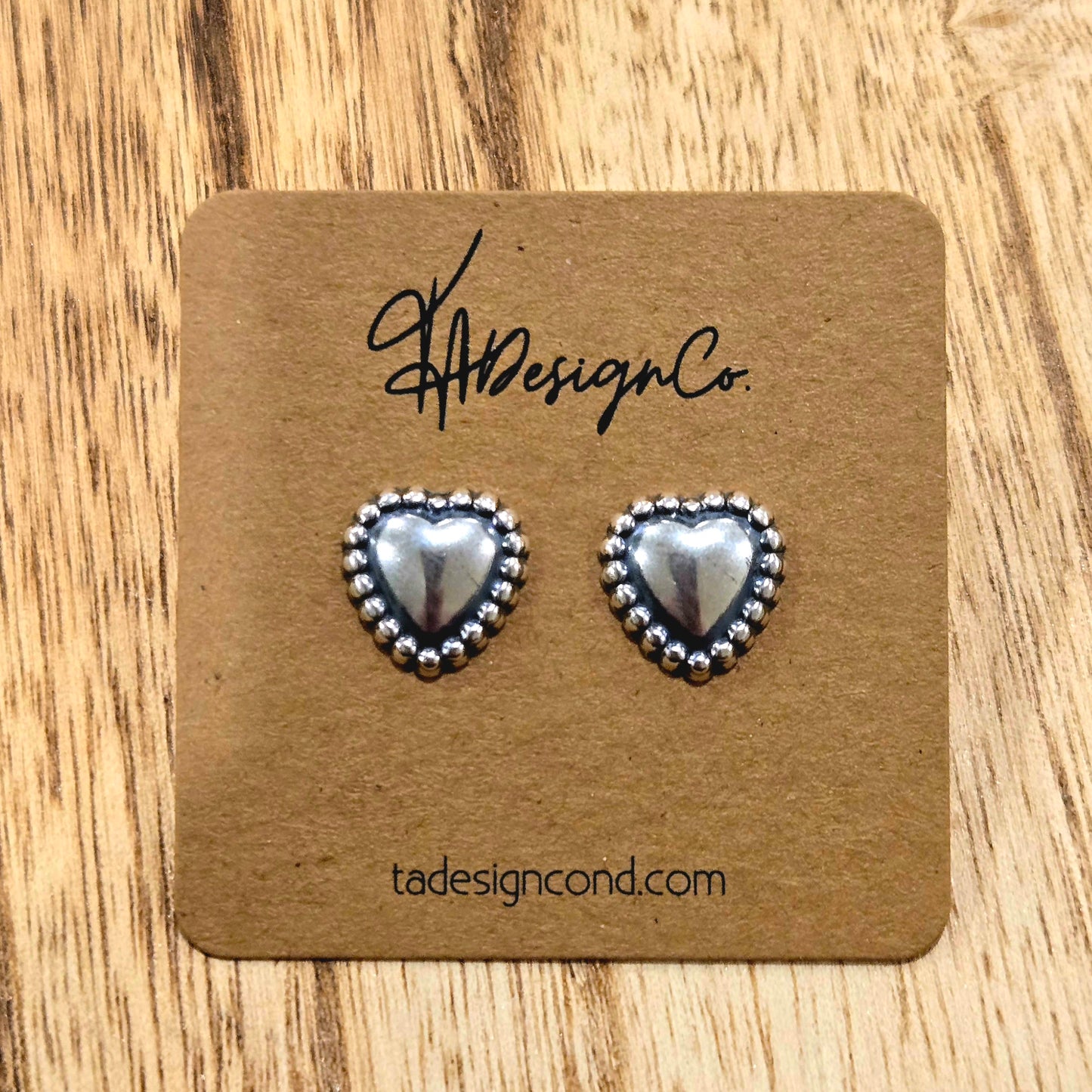 Sterling Silver Puff Heart Studs