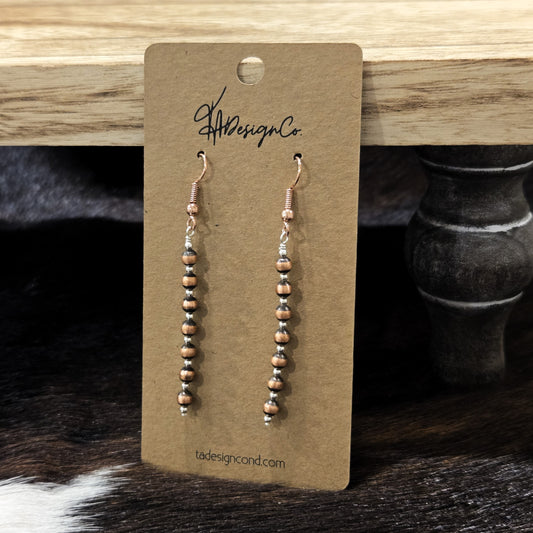 Copper & Sterling Silver Pearl Dangle