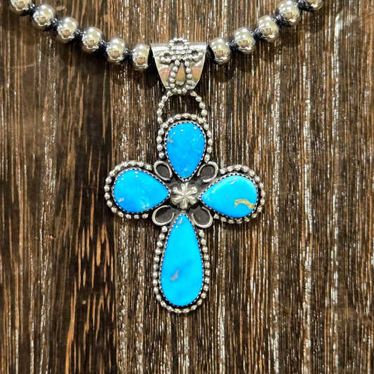 Blue Bird Cross Pendant