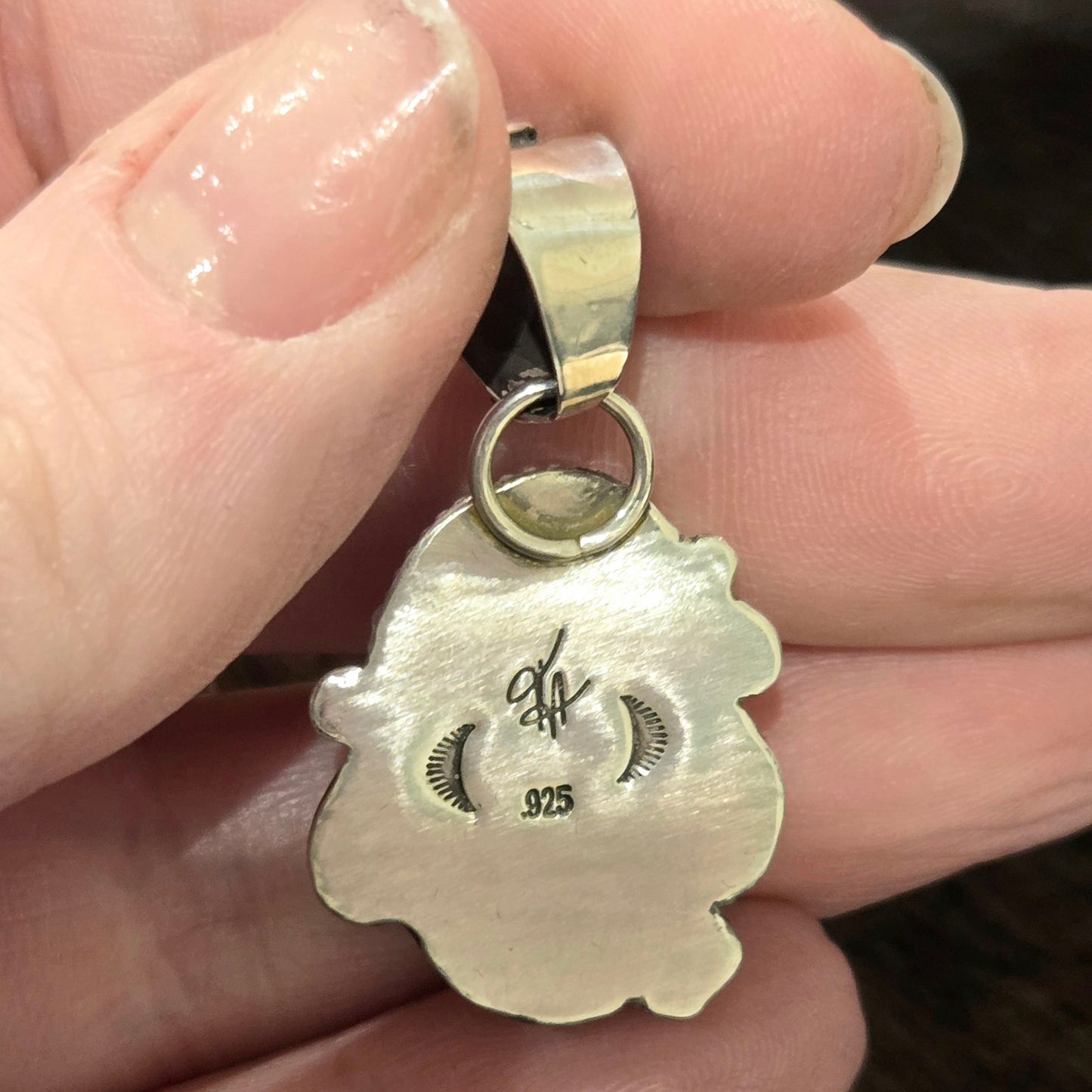 White Buffalo Rose Pendant