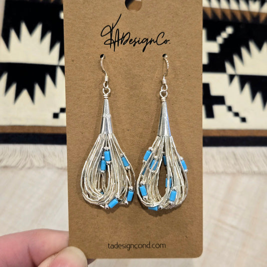 Liquid Silver Turquoise Earrings