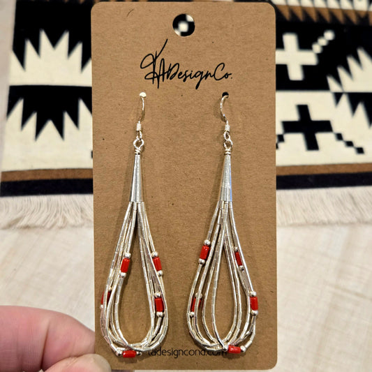 Liquid Silver Coral Earrings