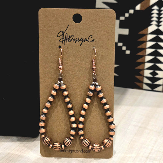 Copper Desert Pearl Hoops