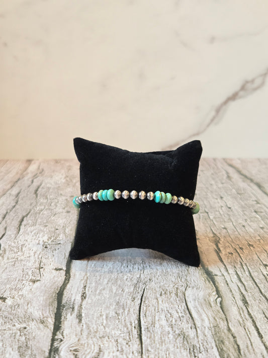 Red Skin & Desert Pearl Memory WIre Bracelet