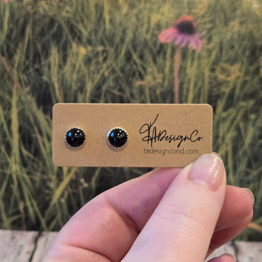 Black Onyx Round Studs