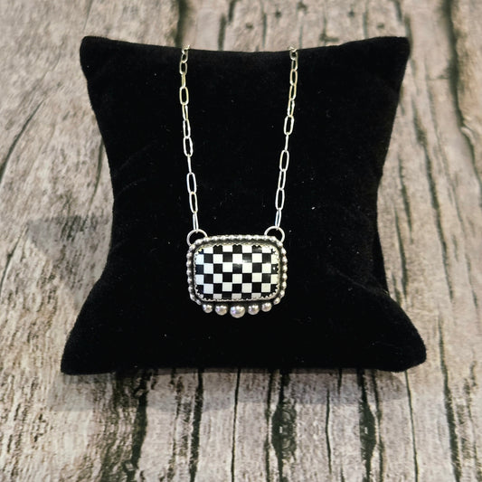 Check Bar Necklace
