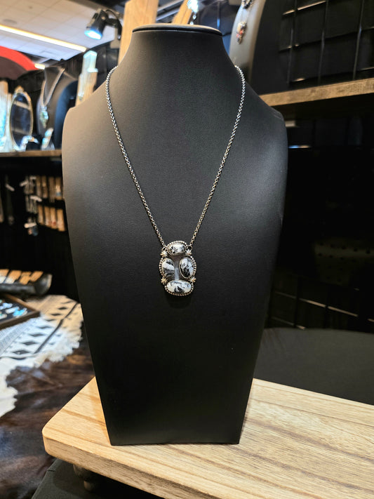 White Buffalo Cluster Necklace