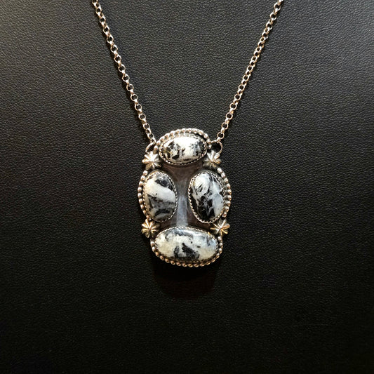 White Buffalo Cluster Necklace